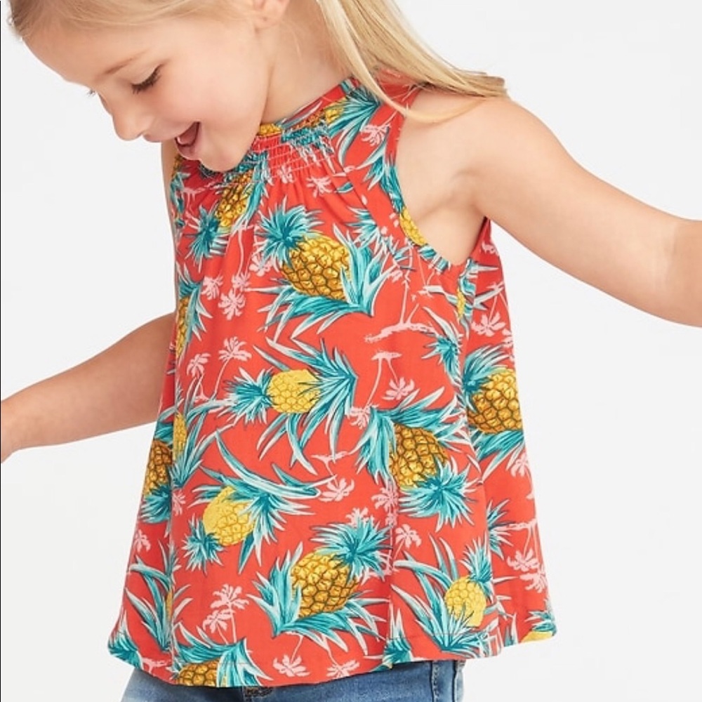 NWT Old Navy Pineapple Print A-Line Top 🍍, Size 3T